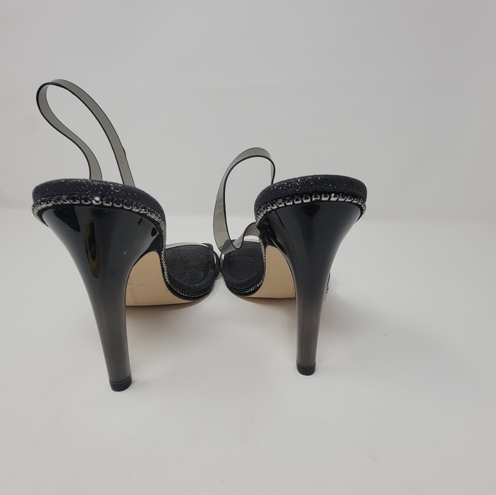 Good American Black Clear PVC Slingback Stiletto Sandals - Picture 8 of 11